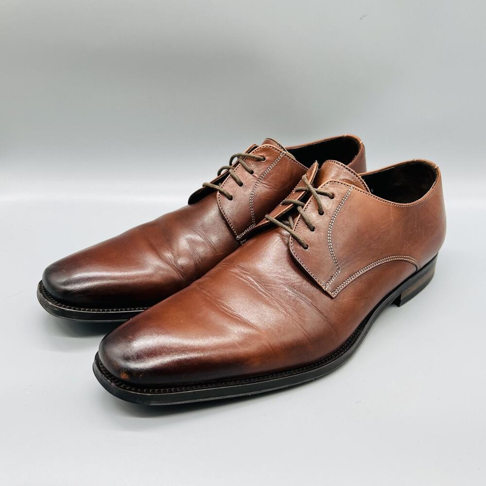 To Boot New York Shoes Mens 8.5 Brown Leather Adam Derrick Derby Oxford Dress - Picture 3 of 11